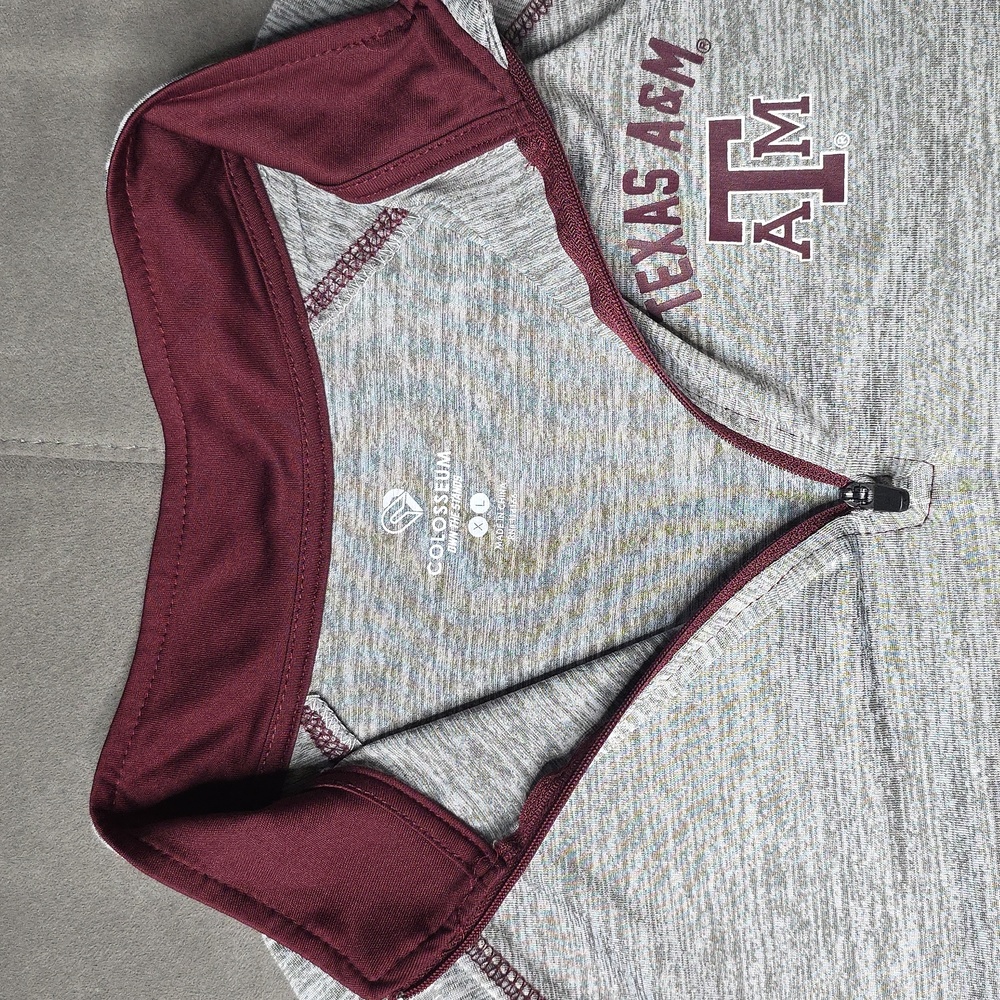Colosseum Texas A&M Aggies Womens Grey Athena Qtr Zip Pullover Size XL - Picture 6 of 8